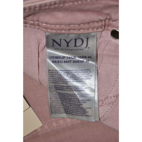 NWT NYDJ NOT YOUR DAUGHTERS JEANS Marilyn Straight Pink Ankle Cuff Jeans Size 14 - Picture 7 of 8